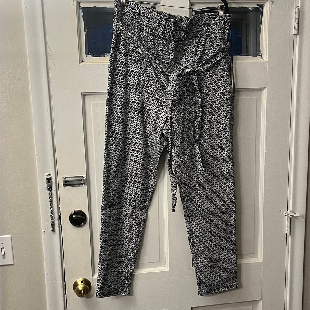 Sky Plus Black and White Geometric Pants